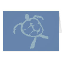 turtle-light blue greeting cards