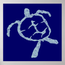 turtle-light blue Poster