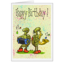turtle music birthday card