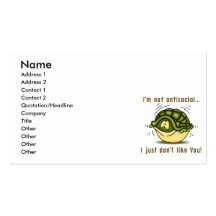 turtle not antisocial just dont like you business cards