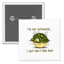 turtle not antisocial just dont like you pins