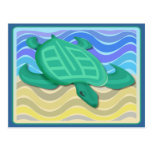 Turtle On Beach Postcard