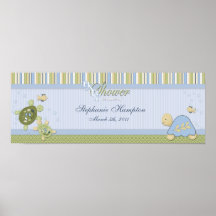 Turtle Reef and Goldfish Baby Shower Poster