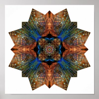 Turtle shell and blue jay collage - Print by GardenDelightsArts