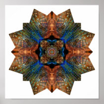 Turtle shell and blue jay collage - Print
