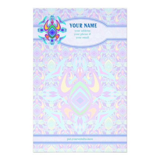 Turtle Symmetry Pattern Personalized Stationery