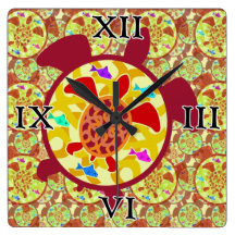 Turtle Within Turtle Square Wall Clock