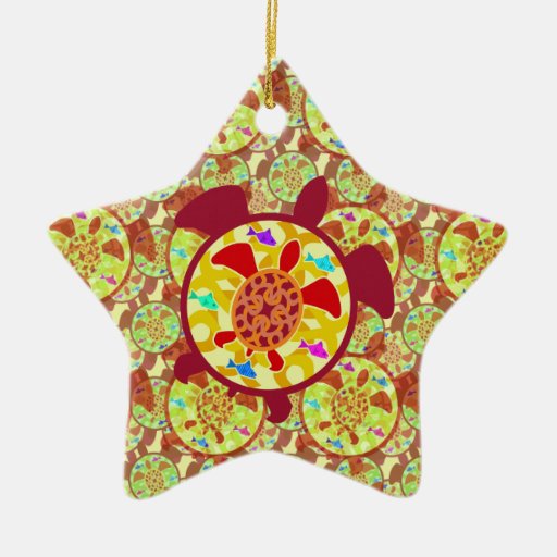 Turtle Within Turtle Star Ornament