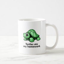 Turtles ate my Homework Coffee Mugs