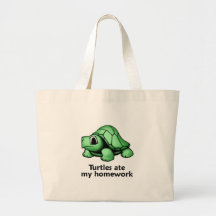Turtles ate my Homework Tote Bags