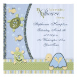 Turtles in Blue and Green Baby Shower Invitation
