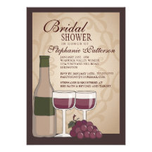 Tuscan Bridal Shower Wine Themed Invitation
