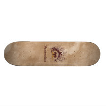 Tuscan Brown Love Birds With Name Skateboards