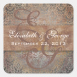 Tuscan Italian Damask Save the Date Stickers