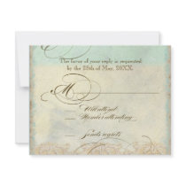 Tuscan Olive Tree n Swirl - RSVP Response Card Personalized Invitation