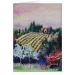 Tuscan Vineyard from Le Docce Villa WATERCOLOR Greeting Card