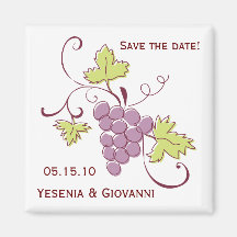 Tuscan Vineyard Wedding Save the Dates Fridge Magnet