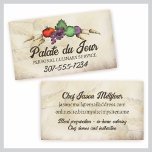 Tuscan wheat fruit cooking business card business cards