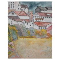 Tuscany Italy landscape watercolor painting