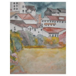Tuscany Italy landscape watercolor painting letterhead