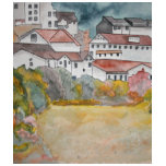 Tuscany Italy landscape watercolor painting t-shirts