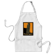 Tuscany Italy retro art deco travel poster Aprons