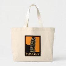 Tuscany Italy retro art deco travel poster Bags