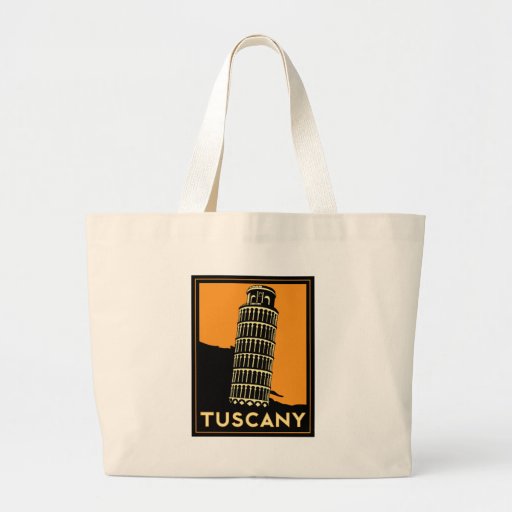 Tuscany Italy retro art deco travel poster Bags