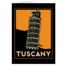 Tuscany Italy retro art deco travel poster Card