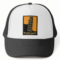 Tuscany Italy retro art deco travel poster Trucker Hats