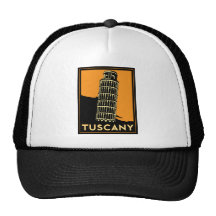 Tuscany Italy retro art deco travel poster Trucker Hats