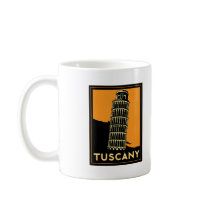 Tuscany Italy retro art deco travel poster Mugs