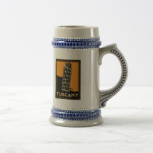 Tuscany Italy retro art deco travel poster Coffee Mugs