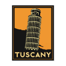 Tuscany Italy retro art deco travel poster Post Card