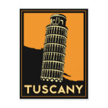 Tuscany Italy retro art deco travel poster postcards