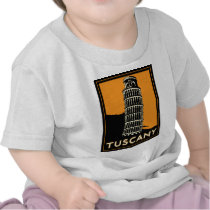 Tuscany Italy retro art deco travel poster T Shirt