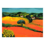 TUSCANY LANDSCAPE , blue green yellow orange Personalized Announcement