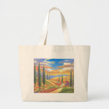 Tuscany Landscape Painting - Multi Bags