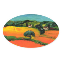 TUSCANY LANDSCAPE OVAL STICKER