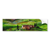 TUSCANY LANDSCAPE WITH GREEN HILLS BUMPER STICKER