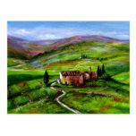 TUSCANY LANDSCAPE WITH GREEN HILLS POST CARD