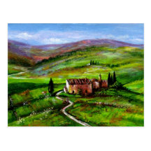 TUSCANY LANDSCAPE WITH GREEN HILLS POST CARD
