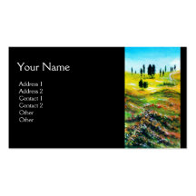 TUSCANY LANDSCAPE WITH POPPIES BUSINESS CARD TEMPLATE