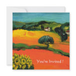 TUSCANY LANDSCAPE WITH SUNFLOWERS orange  black