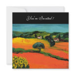 TUSCANY LANDSCAPE WITH SUNFLOWERS orange  black