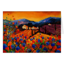 tuscany poppies 45 greeting card