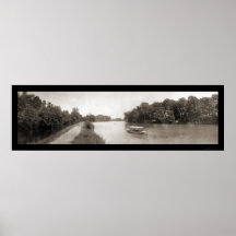 Tuscarawas River Boat Photo 1905 Print