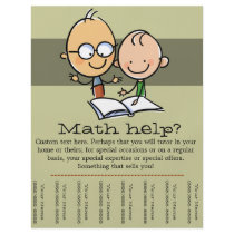 Tutor Tutoring Math Reading promo tear sheet Flyers