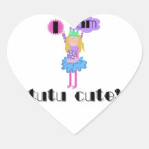 Tutu Cute Ballerina Heart Sticker