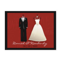 Tux & Gown Save the Date Postcard